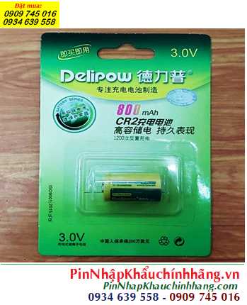 Delipow CR2 _Pin ICR2, Pin đèn pin-Pin sạc Delipow CR2 lithium 3.7v 800mAh chính hãng
